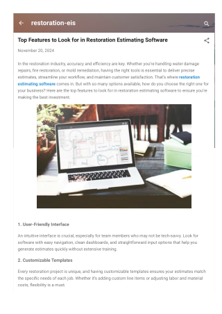 Top 5 Benefits of Restoration Estimating Software for Contractors