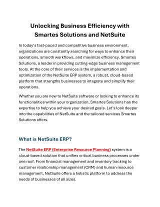 Transforming Business Operations with NetSuite