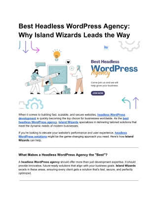 Best Headless WordPress Agency_ Why Island Wizards Leads the Way