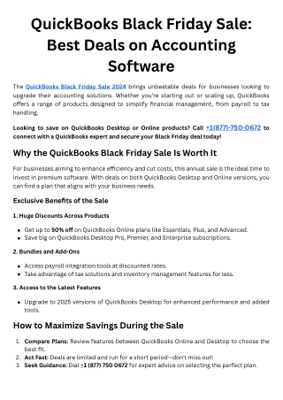 Best Deals on QuickBooks Black Friday Sale