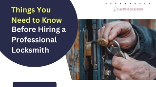 Things You Need to Know Before Hiring a Professional Locksmith