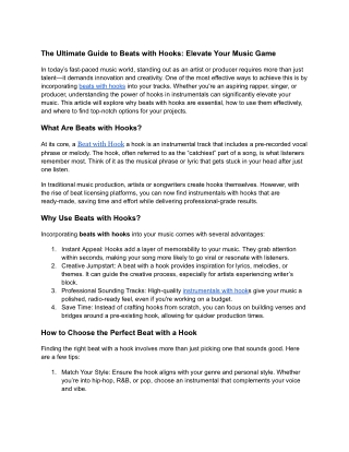 Instrumentals with Hook