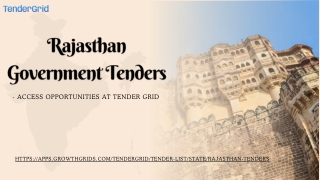 Rajasthan Government Tenders - Access Opportunities at Tender Grid