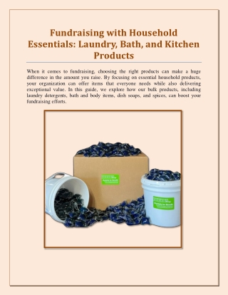Fundraising with Household Essentials: Laundry, Bath, and Kitchen Products