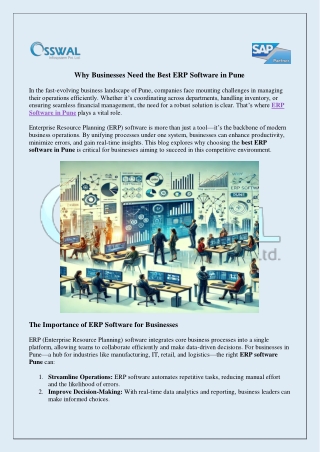 ERP Software in Pune- Osswal Infosystem