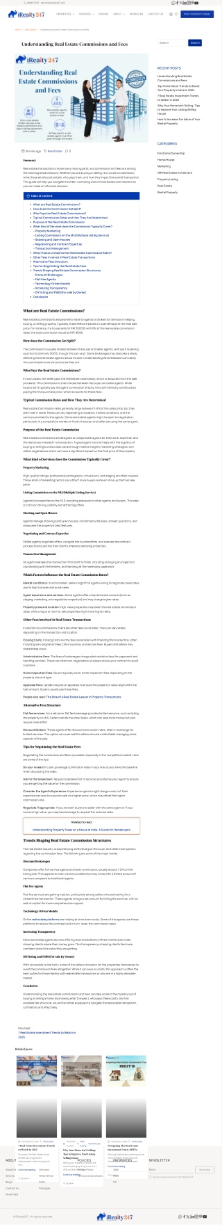 Understanding Real Estate Commissions and Fees Structure