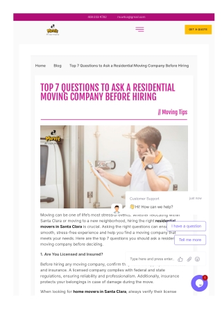 Top 7 Questions to Ask a Residential Moving Company Before Hiring
