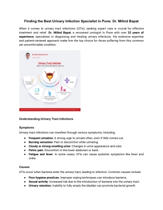 Finding the Best Urinary Infection Specialist in Pune_ Dr. Milind Bapat