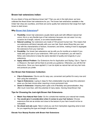 Brown hair extensions Indian