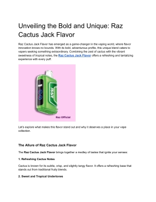 raz cactus jack flavor