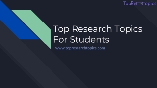 Top Research Topics For Students