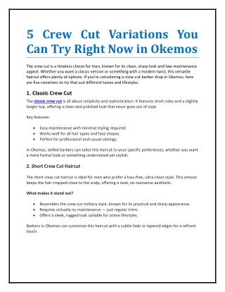 5 Crew Cut Variations You Can Try Right Now in Okemos