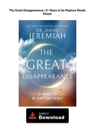 The-Great-Disappearance-31-Ways-to-be-Rapture-ReaThe Great Disappearance: 31 Wdy