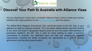 Discover Your Path to Australia with Alliance Visas