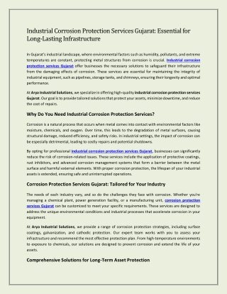 Industrial Corrosion Protection Services Gujarat