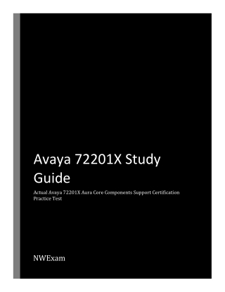 72201X _Avaya Aura Core Components Support Study Guide
