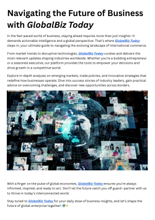 Navigating the Future of Business with GlobalBiz Today