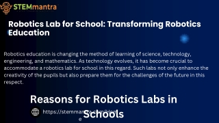 Robotics Lab for School | Advanced STEM Labs by STEM Mantra