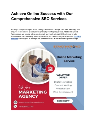 Achieve Online Success with Our Comprehensive SEO Services