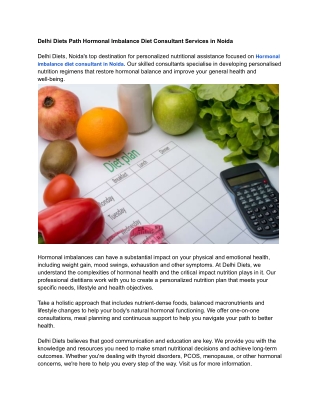 Delhi Diets Path Hormonal Imbalance Diet Consultant Services in Noida