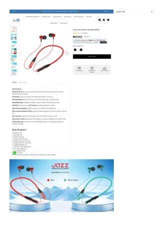iCruze Jazz Wireless Neckband (Red)