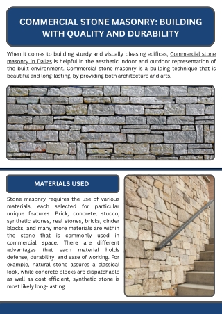 Commercial Stone Masonry: Building with Quality and Durability