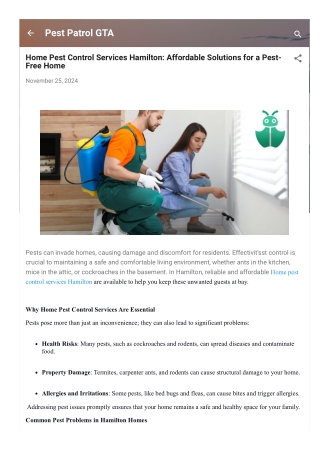 Home Pest Control Services Hamilton Affordable Solutions for a Pest-Free Home