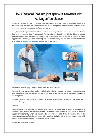 How A Prepared Bone and joint specialist Can Assist with working on Your Stance