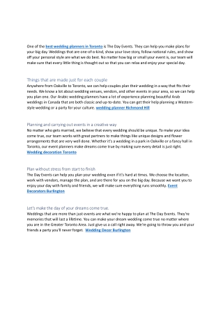 best wedding planners in Toronto