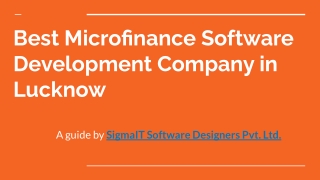 Best Microfinance Software Development Company in Lucknow