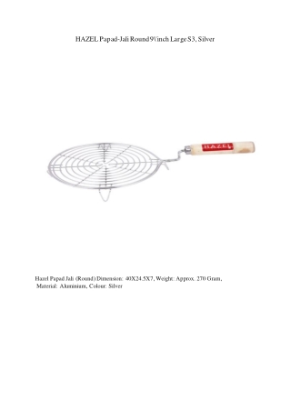 Buy Stainless Steel Papad Jali by HAZEL - Durable & Stylish