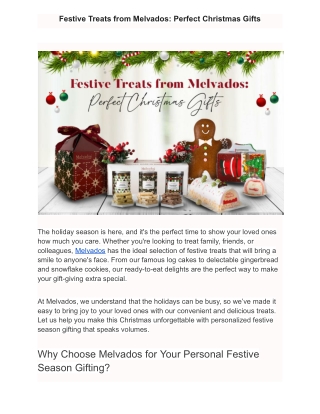 Festive Treats from Melvados_ Perfect Christmas Gifts