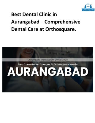 Best Dental Clinic in Aurangabad