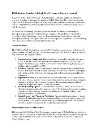 Full Stack Web Development Course in Nagercoil