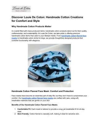 Discover Louie De Coton_ Handmade Cotton Creations for Comfort and Style