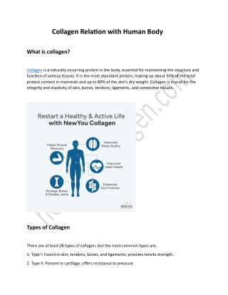 Collagen Relation with Human Body