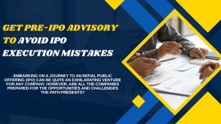 Get Pre IPO Advisory to Avoid IPO Execution Mistakes