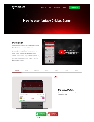 How to Play Fantasy Sports on Vision11