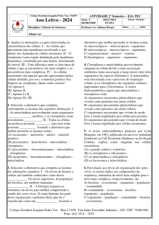 ATIVIDADE - EJATEC - 1º SEMESTRE- 2 semestre
