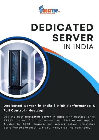 Dedicated Server in India | High Performance & Full Control - Hostzop