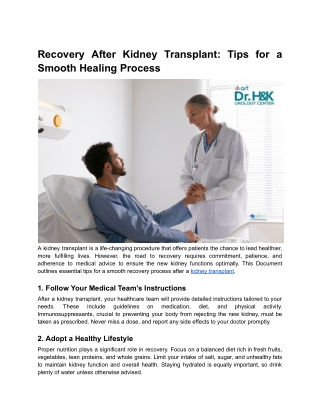 Recovery After Kidney Transplant_ Tips for a Smooth Healing Process