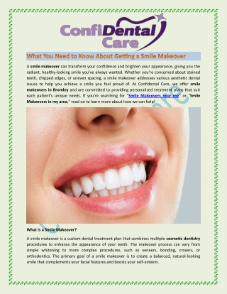 What You Need to Know About Getting a Smile Makeover