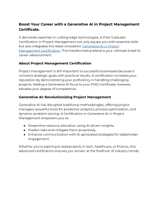 Generative AI in Project Management Certificate.