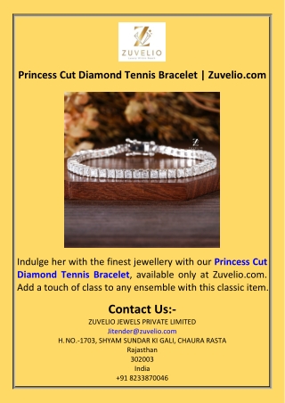 Princess Cut Diamond Tennis Bracelet  Zuvelio.com
