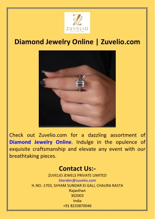 Diamond Jewelry Online  Zuvelio.com