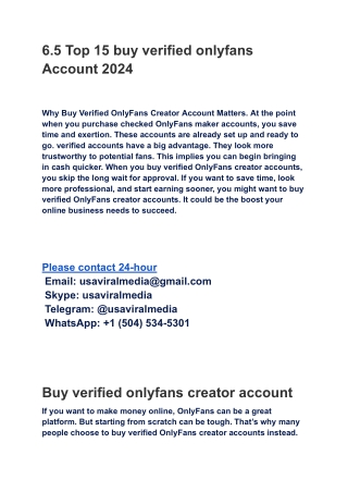 6.5 Top 15 buy verified onlyfans Account 2024