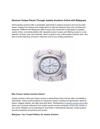 Jewelry Auctions Online