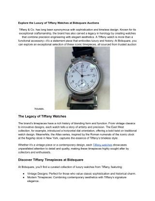 Tiffany Watches