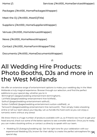 Midlands Entertainment Wedding Hire _ Photo Booths, Wedding DJ & Games _ Birmingham