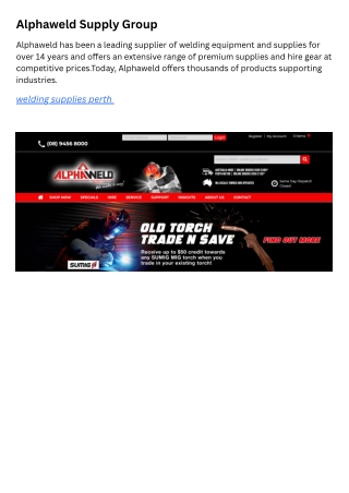 Alphaweld Supply Group